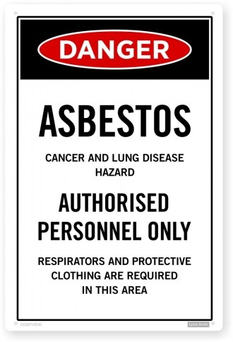 asbestos danger sign