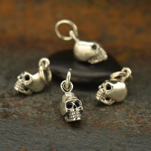Silver Mini Skull Beads | Hackberry Creek