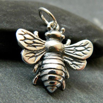 Sterling Silver Bee Charm - Large