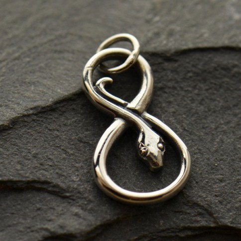 Sterling Silver Rattle Snake Tail Charm - Talisman Amulet