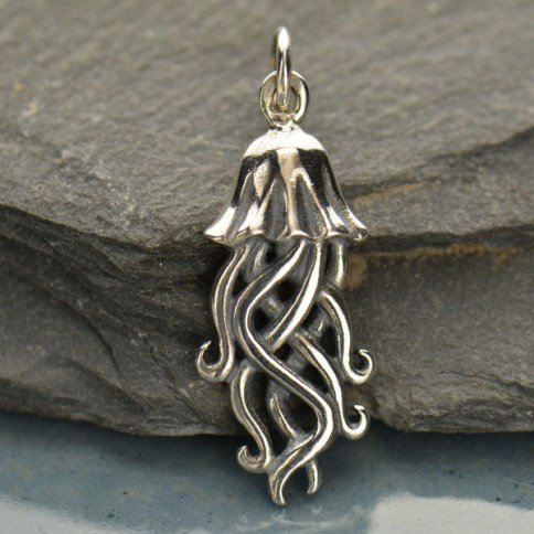 Sterling Silver Flat Jellyfish Charm