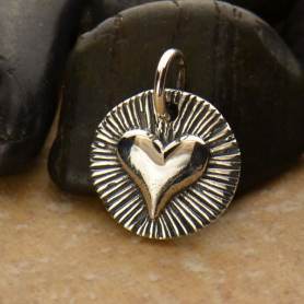 Sterling Silver Open Heart Charm - Small