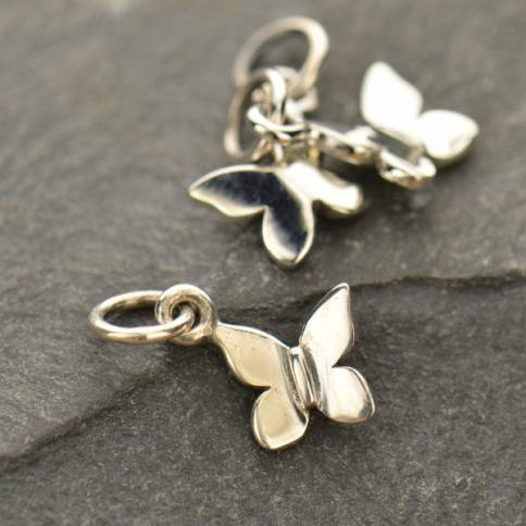 2 PCS 12mm Gold Filled and Sterling Silver Butterfly Charm- Small 14k –  HarperCrown