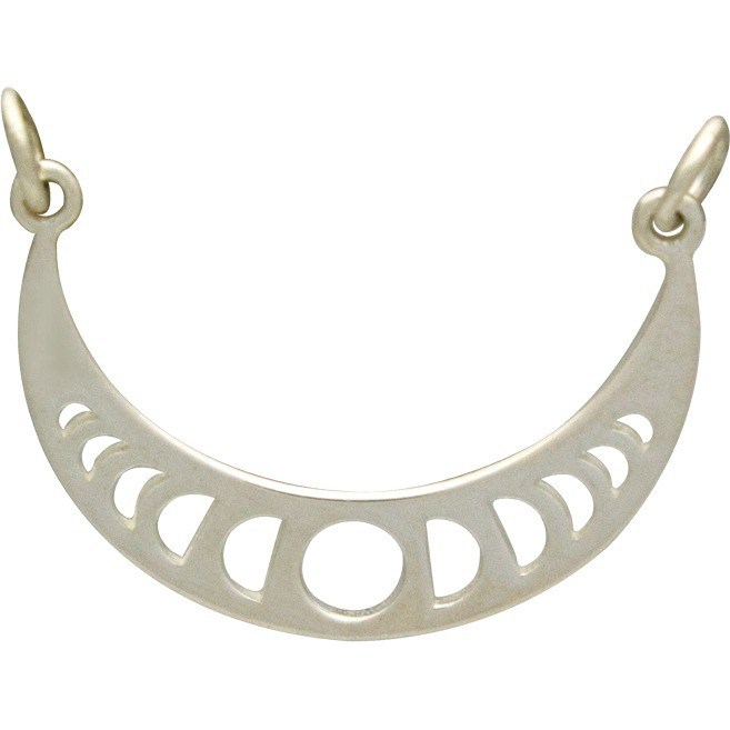 Jewelry Supplies - Moon Phases Pendant Silver Links