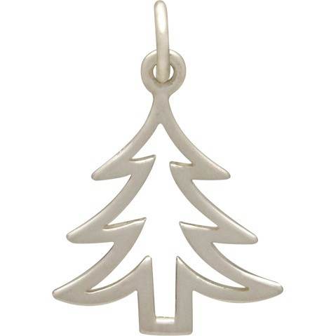 Two Sterling Silver Christmas Charms Santa - Tree
