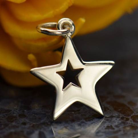 Bulk 25 Silver Star Charms Flat Star Pendants Stainless Steel Virgin Mary  Crown of Stars 11x9mm 25pcs 