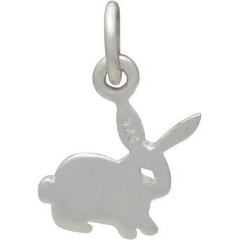 Sterling Silver Bunny Charm - Animal Charms - Flat