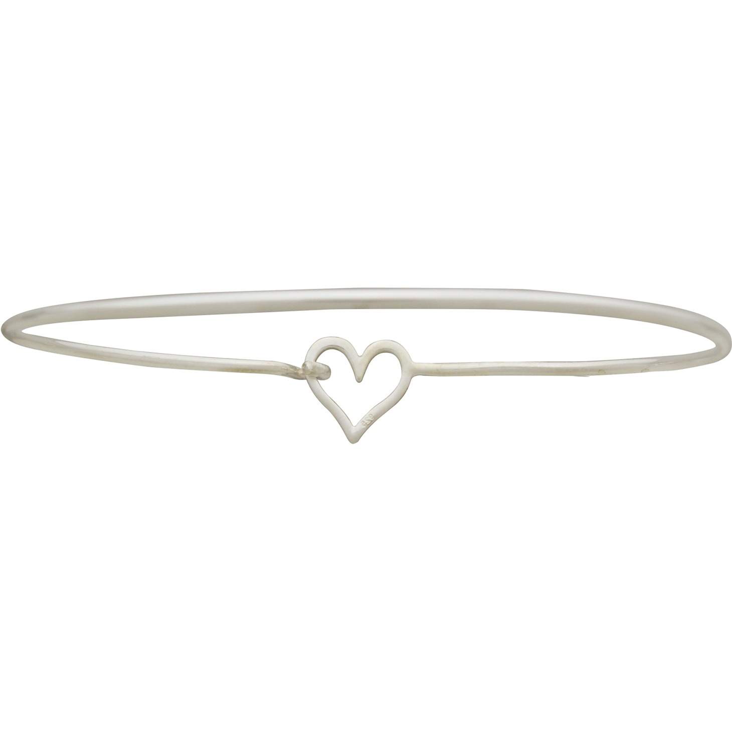 DiamondJewelryNY Eye Hook Bangle Bracelet with a Heart Charm. DiamondJewelryNY Eye Hook Bangle Bracelet with a Heart Charm.