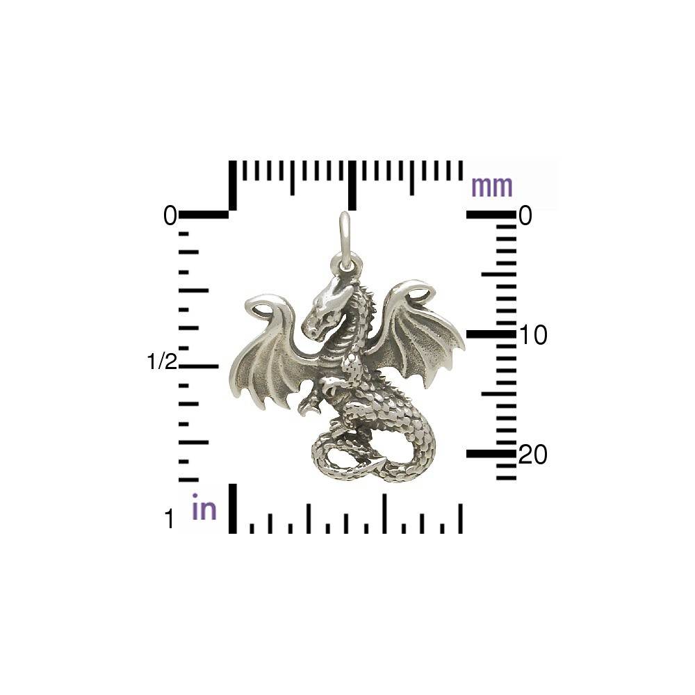 Silver Dragon Charms Wholesale in Pewter » Dragon Charm