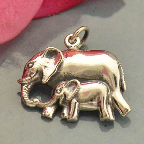 Sterling Silver Baby Elephant Charm - Animal Charms