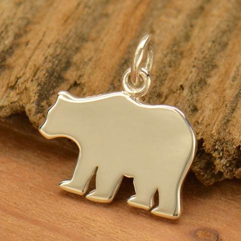 Silver Bear Bracelet- Silver bear jewelry featuring a tiny silver bear -  Bear me in mind - 263 - Plum and Posey