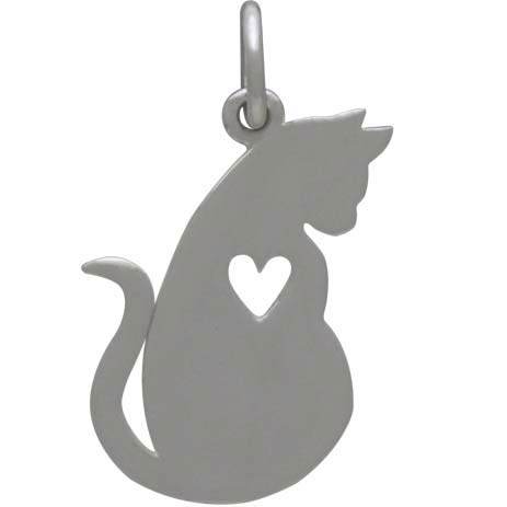 Sitting Domestic Cat Charm  Sterling Silver or Gold – Charmarama