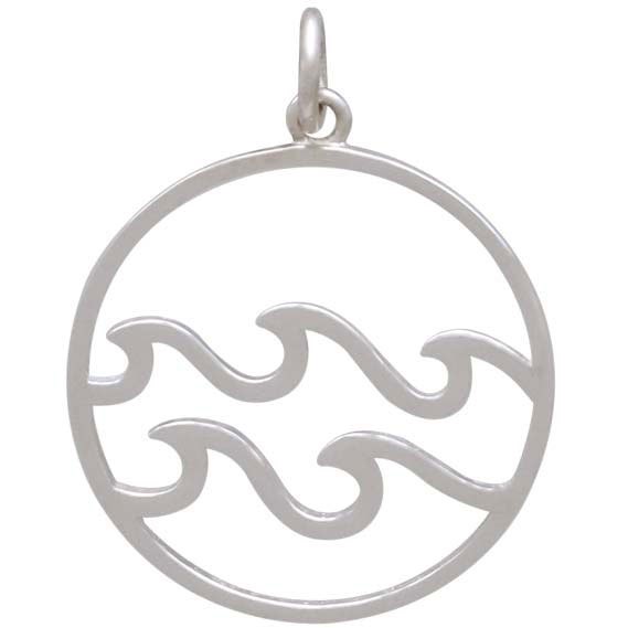 Sterling Silver Openwork Water Element Charm