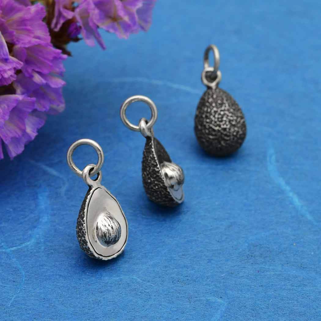 Mexican Avocado Charm Beads 925 Sterling Silver Avocado Charms Fit