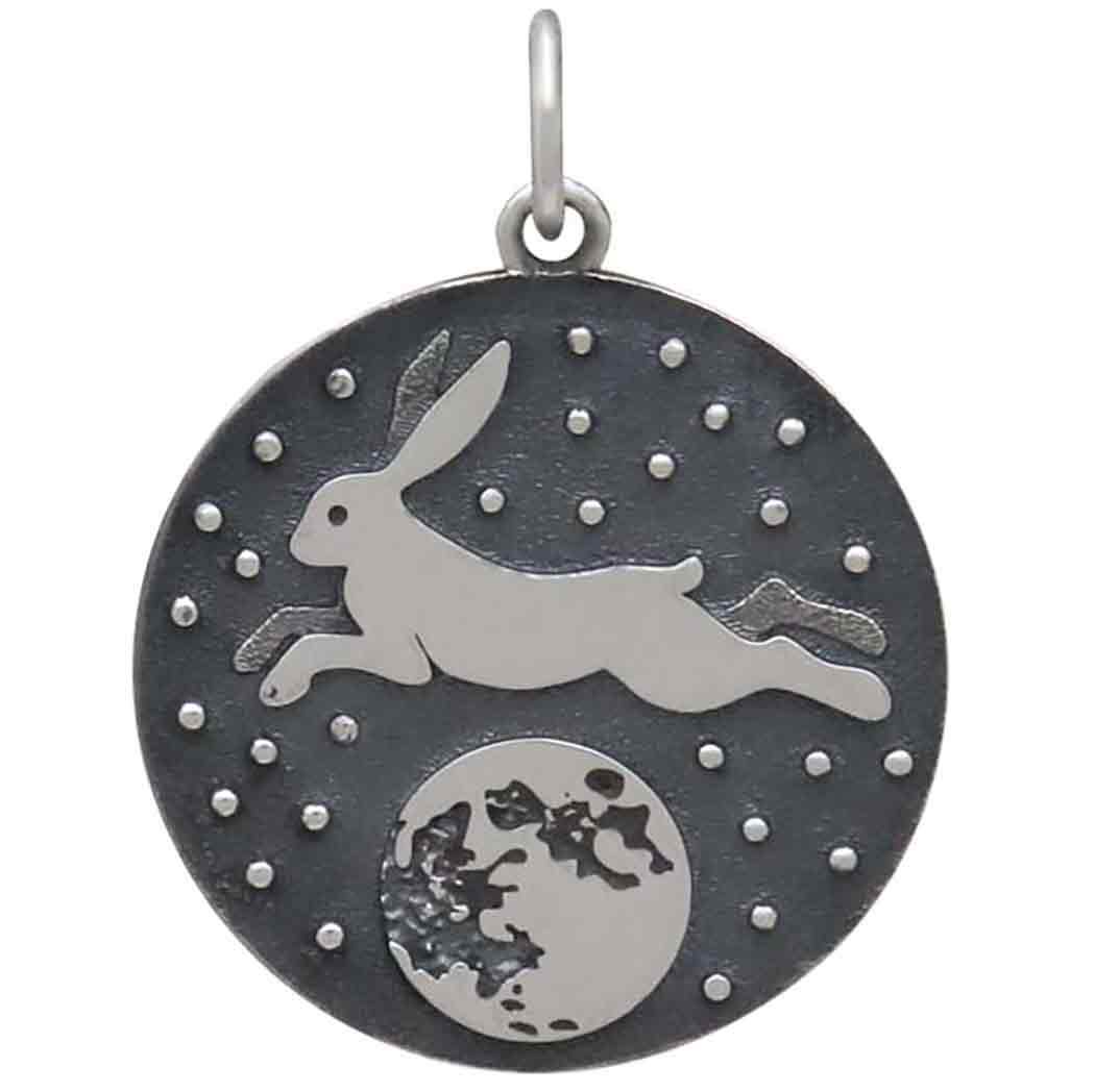 Long-eared Rabbit ~ Sterling silver zodiac sign moon pendant necklace, a  handmade poem for children, their first sterling silver jewelry - Shop  baby_jewelry Necklaces - Pinkoi