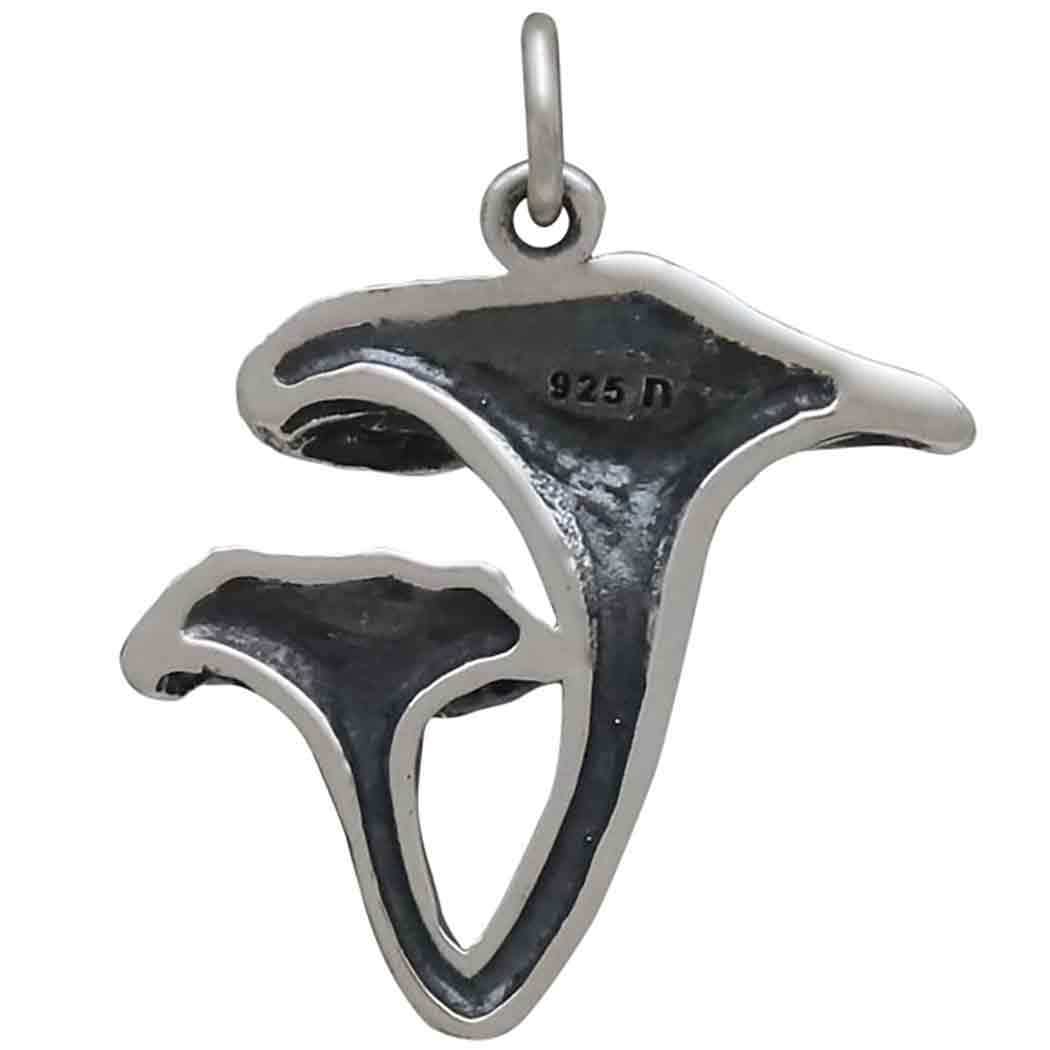 Sterling Silver Chanterelle Mushroom Pendant 24x20mm