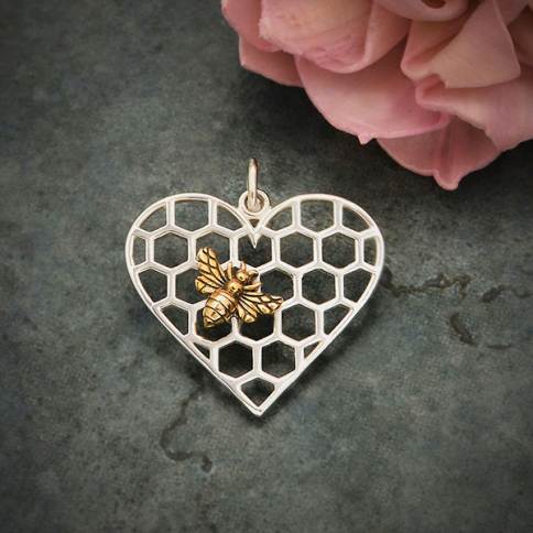 Mixed Metal Bumble Bee Pendant