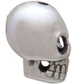 Sterling Silver Skull Bead with Vertical Hole