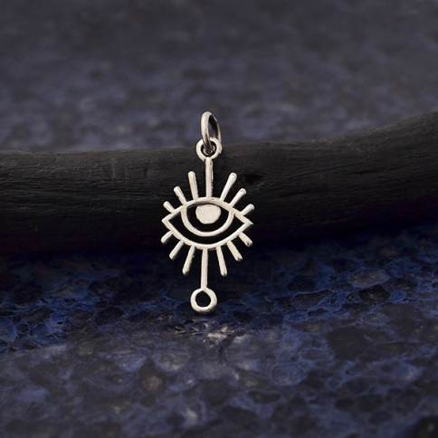 Sterling Silver Geometric Evil Eye Charm