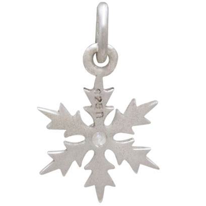 Charm: snowflake with stones, rosé plating