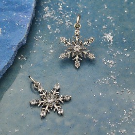 Wholesale Lots Charm Pendants Christmas Snowflake Silver Tone 18mmx14mm 