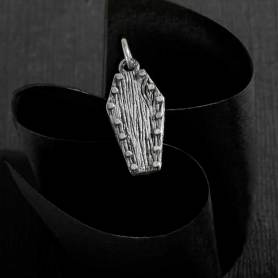 Sterling Silver Wood Coffin Charm 20x8mm DISCONTINUED