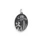 Sterling Silver Two Snails and Mushrooms Charm 26x15mm