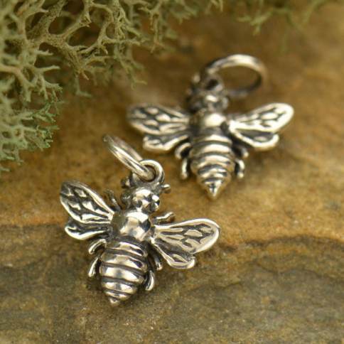 DLUXCA Dainty 24K Gold Filled Tiny Charms, Gold Filled Bee Charm, Gold Garden Charm ,Gold Bumblebee Charm Spring Jewelry Inspired D-516