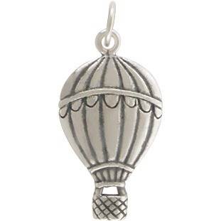 Fancy Hot Air Balloon Charm 925 Sterling Silver Charm Fits For