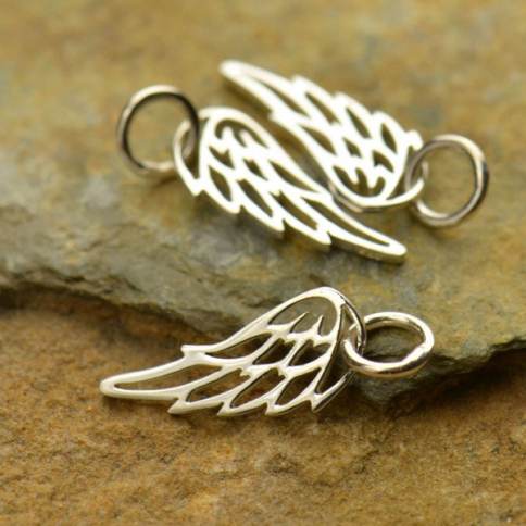 Sterling Silver Tiny Wing Charm 18x6mm
