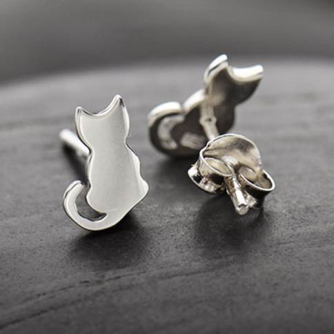 Sterling Silver Layered Fluffy Cat Charm