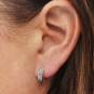  Sterling Silver Hoop Huggie Earrings with Nano Gems 12x12mm