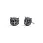 Sterling Silver Owl Face Post Earrings 8x8mm