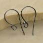 Black Sterling Silver Large Simple Ear Hook w Ball