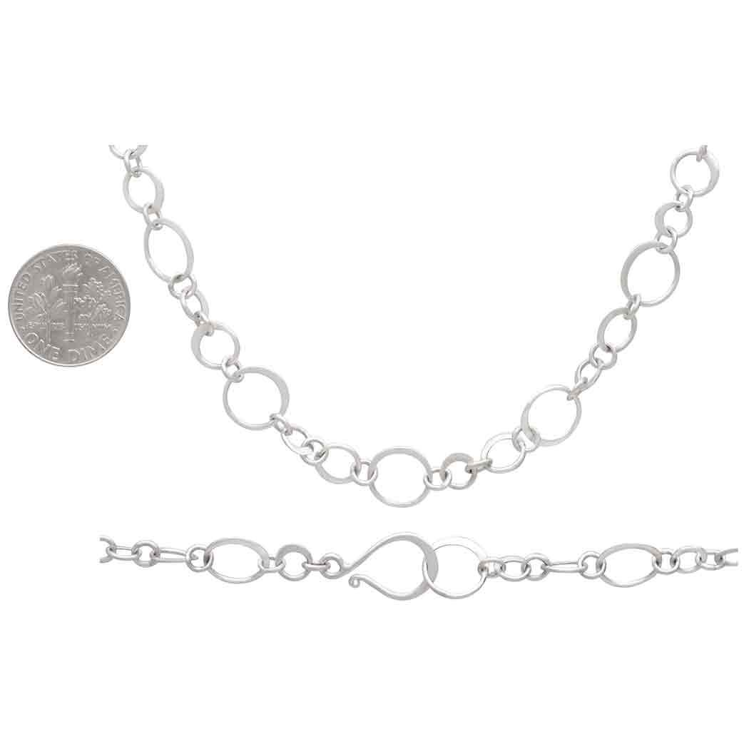 The Flat Link Chain Silver 18 Inches