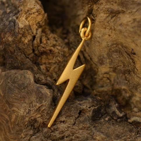 PAVOI 14K Gold Plated Sterling Silver Celestial Lightning Bolt