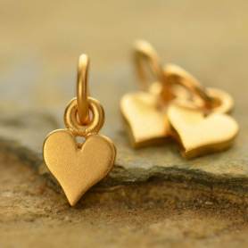 Gold Charm Tiny Heart  w 24K Gold Plate 11x5mm DISCONTINUED