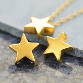 12x12mm 24k Gold Filled Star Charms, Gold Star Pendant, Celestial