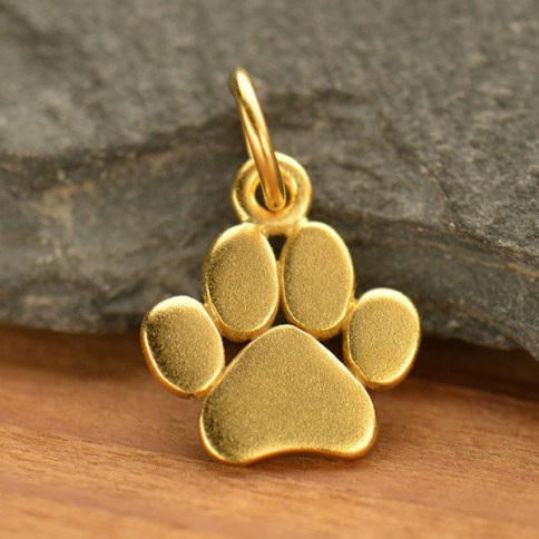 14k gold deals paw print pendant