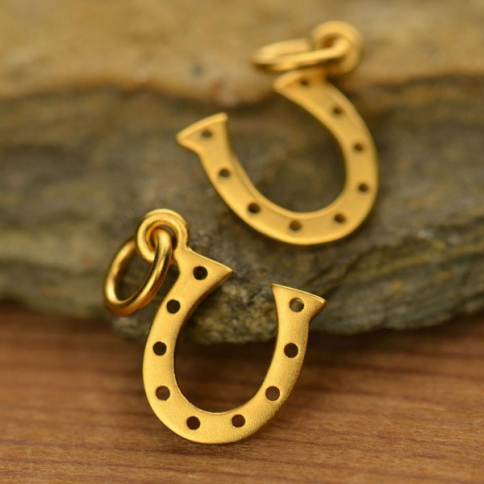 Small Horseshoe Jewelry Charm - Bronze