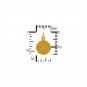 24K Gold Plated Sterling Silver Compass Charm 16x10mm