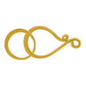 Gold Clasp - Medium Flat Hook and Eye in 24K Gold Plate