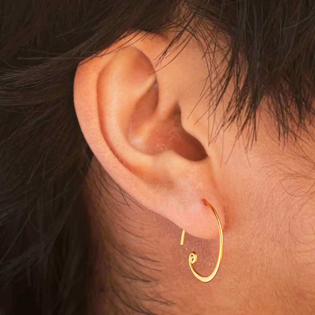 Browning Buckmark Circle Earings 24K Gold Plated 