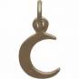 14K Shiny Gold Plated Crescent Moon Charm 14x7mm