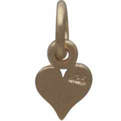 5 Heart Small Disc Charms Gold Plated Charms (9mm) G33759