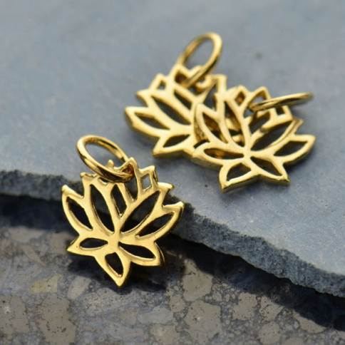 4pc 17x13mm Rose Charms, Gold