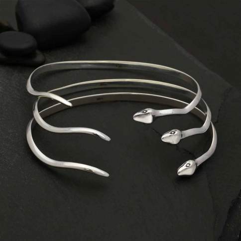 Sterling Silver Adjustable Snake Bracelet 48x62mm