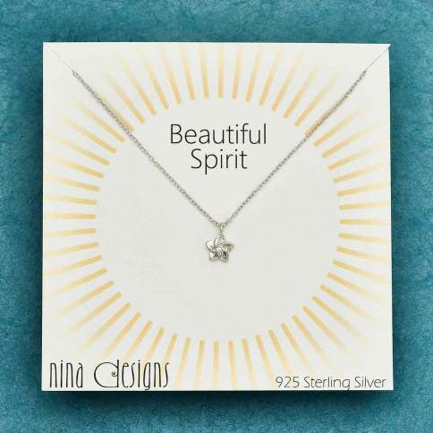 Sterling Silver Forget Me Not Necklace 18 Inch