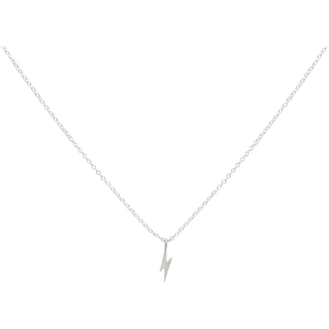 Sterling Silver Lightning Bolt Necklace 18 Inch