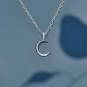 Sterling Silver Crescent Moon Necklace 18 Inch